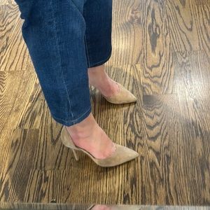 Vince, nude, suede heels. Size 6.